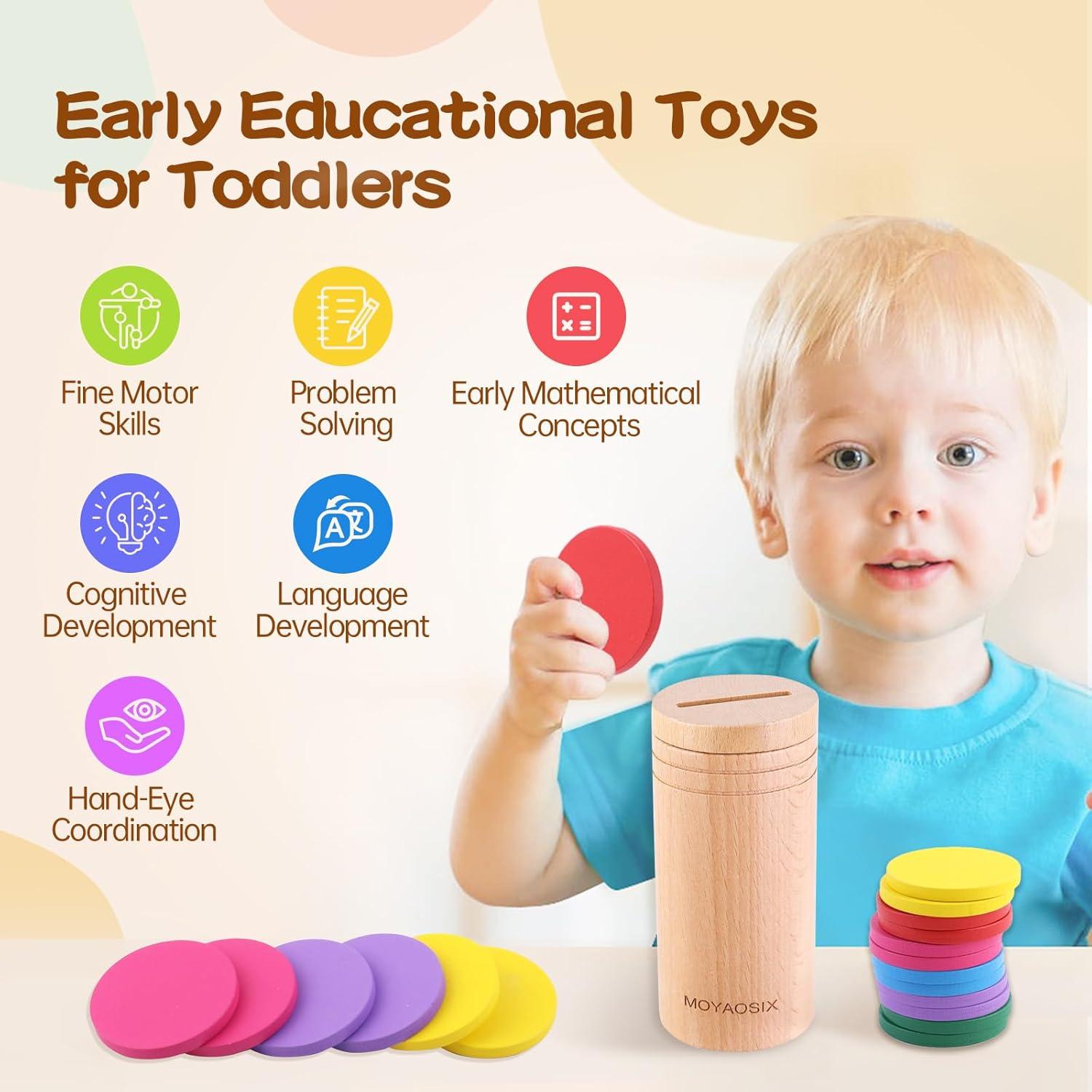 Juguetes Montessori MOYAOSIX para Niños 1-3 Años - Clasificación de Colores