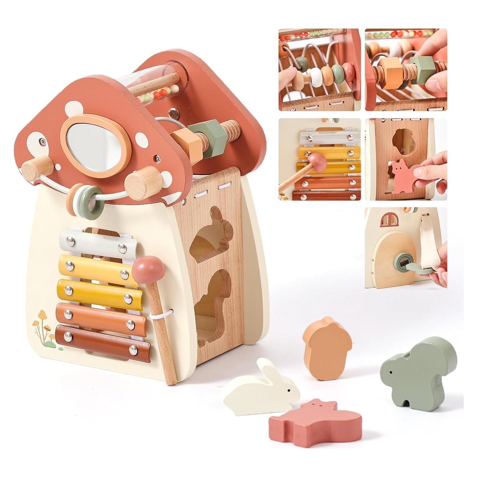 Cubo de Actividad de Madera Youuys 11 en 1 para Niños 1-3 Años