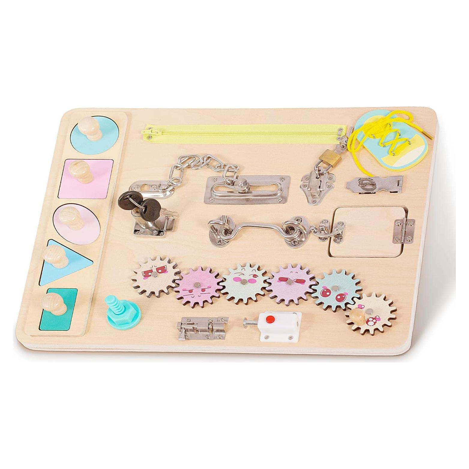 Tablero Sensorial Montessori de Madera para Niños 1.3 kg