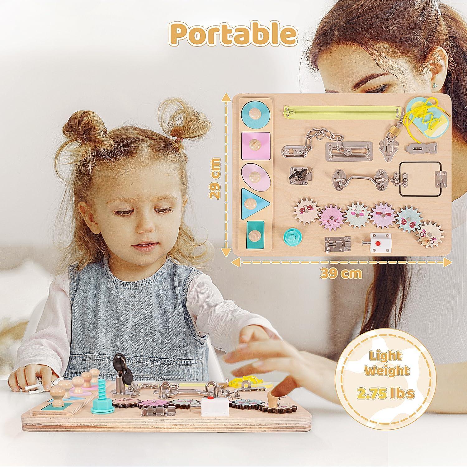 Tablero Sensorial Montessori de Madera para Niños 1.3 kg