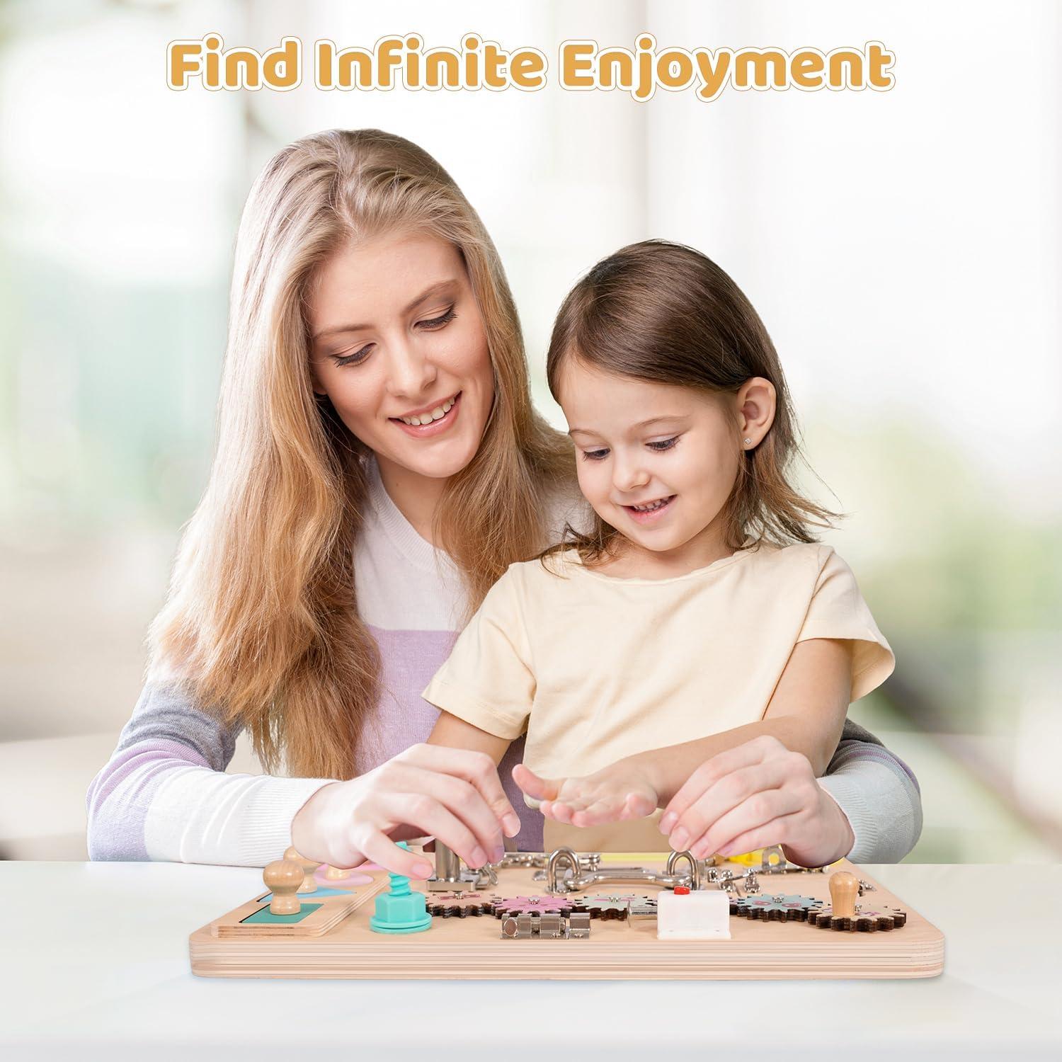 Tablero Sensorial Montessori de Madera para Niños 1.3 kg