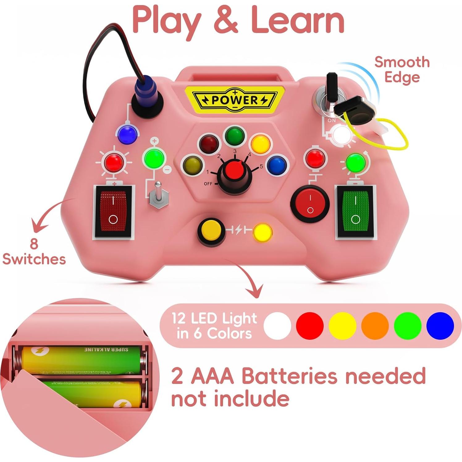 Tablero Ocupado Sensorial LED Alsatic Toys para Niños 1-3 Años