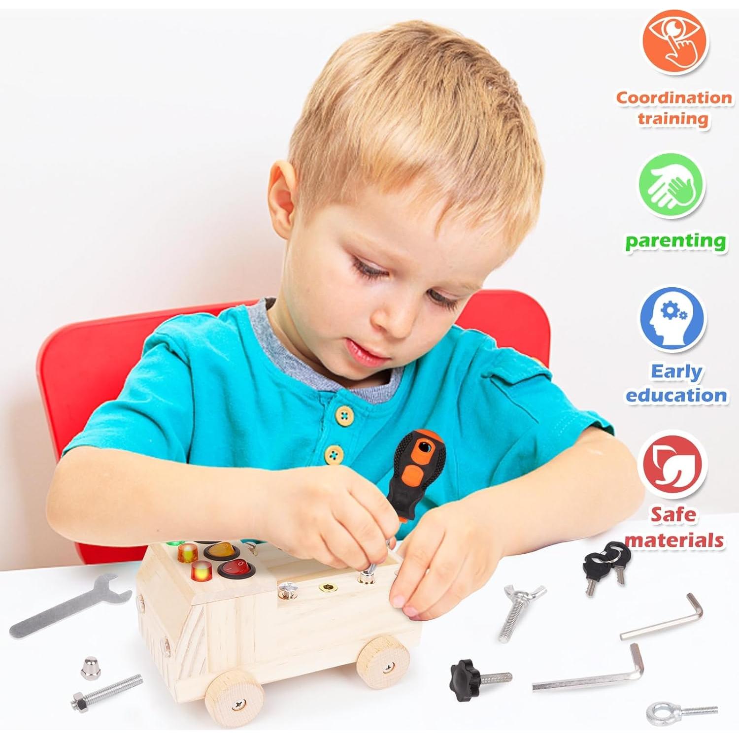 Juego de Tablero de Destornillador Montessori Agirlgle 9x17.7 cm