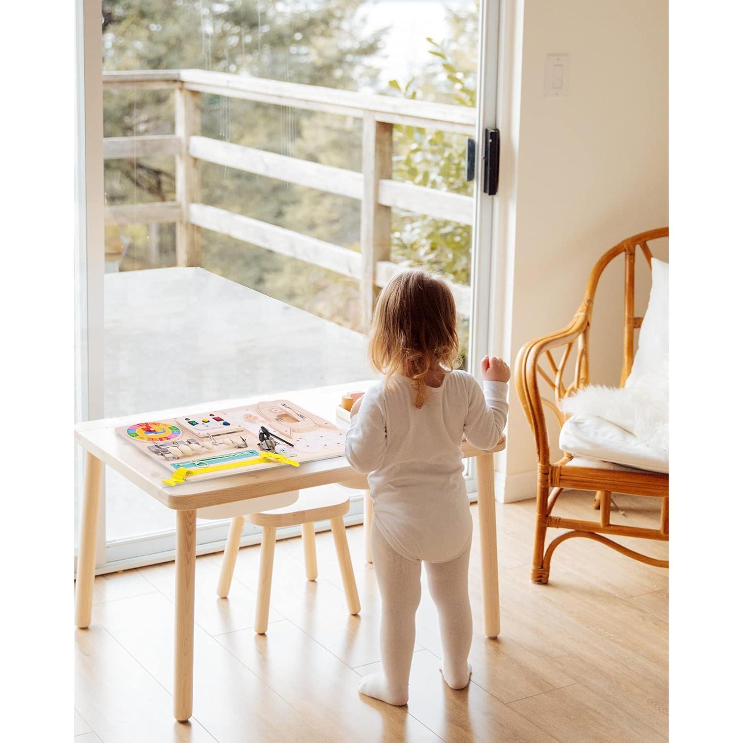 Tablero Sensorial Montessori BSM para Niños 1-3 Años con Luz