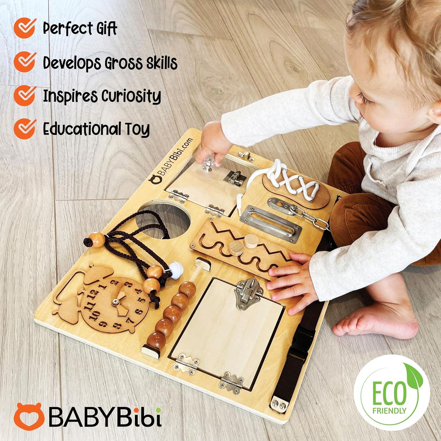 Tablero Ocupado Montessori BabyBibi 10 en 1 para Niños 3-8 Años