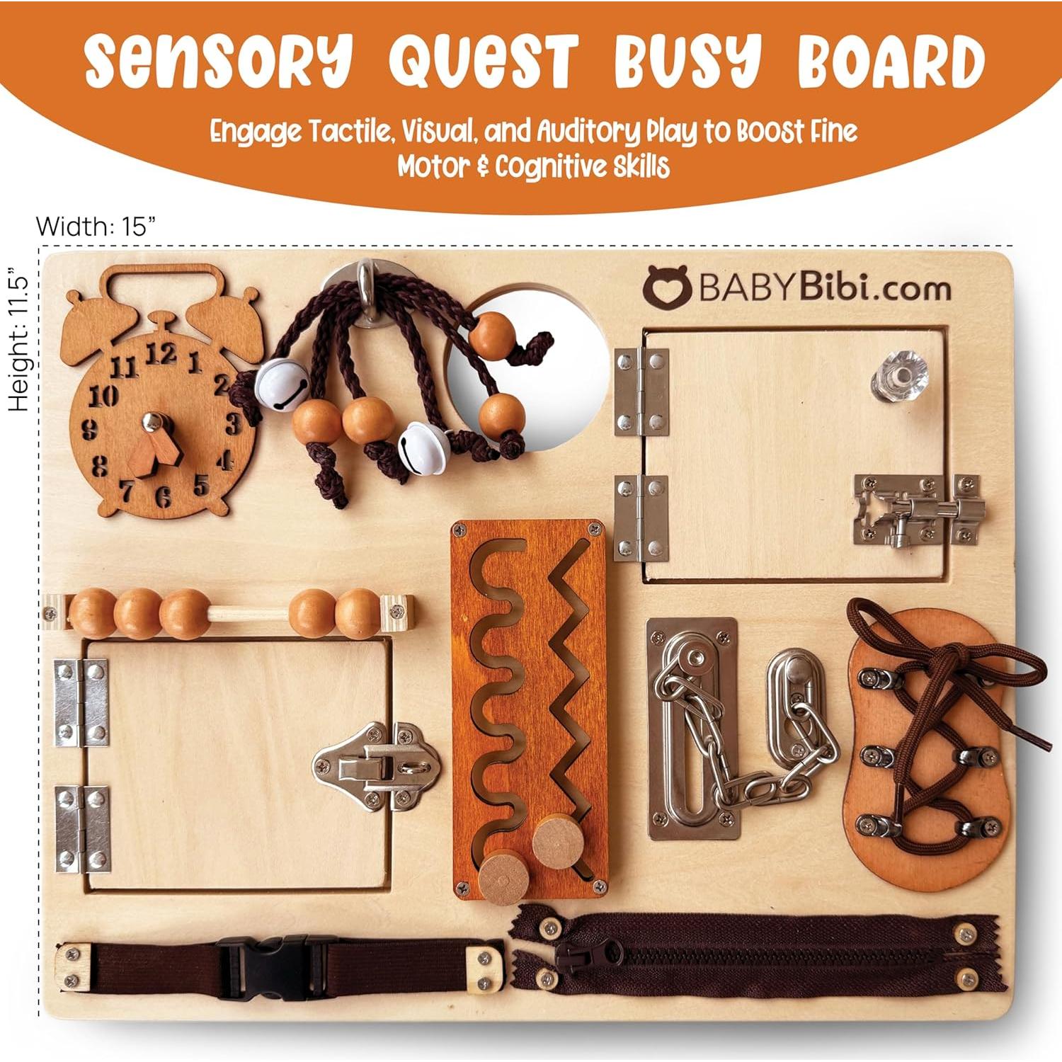 Tablero Ocupado Montessori BabyBibi 10 en 1 para Niños 3-8 Años