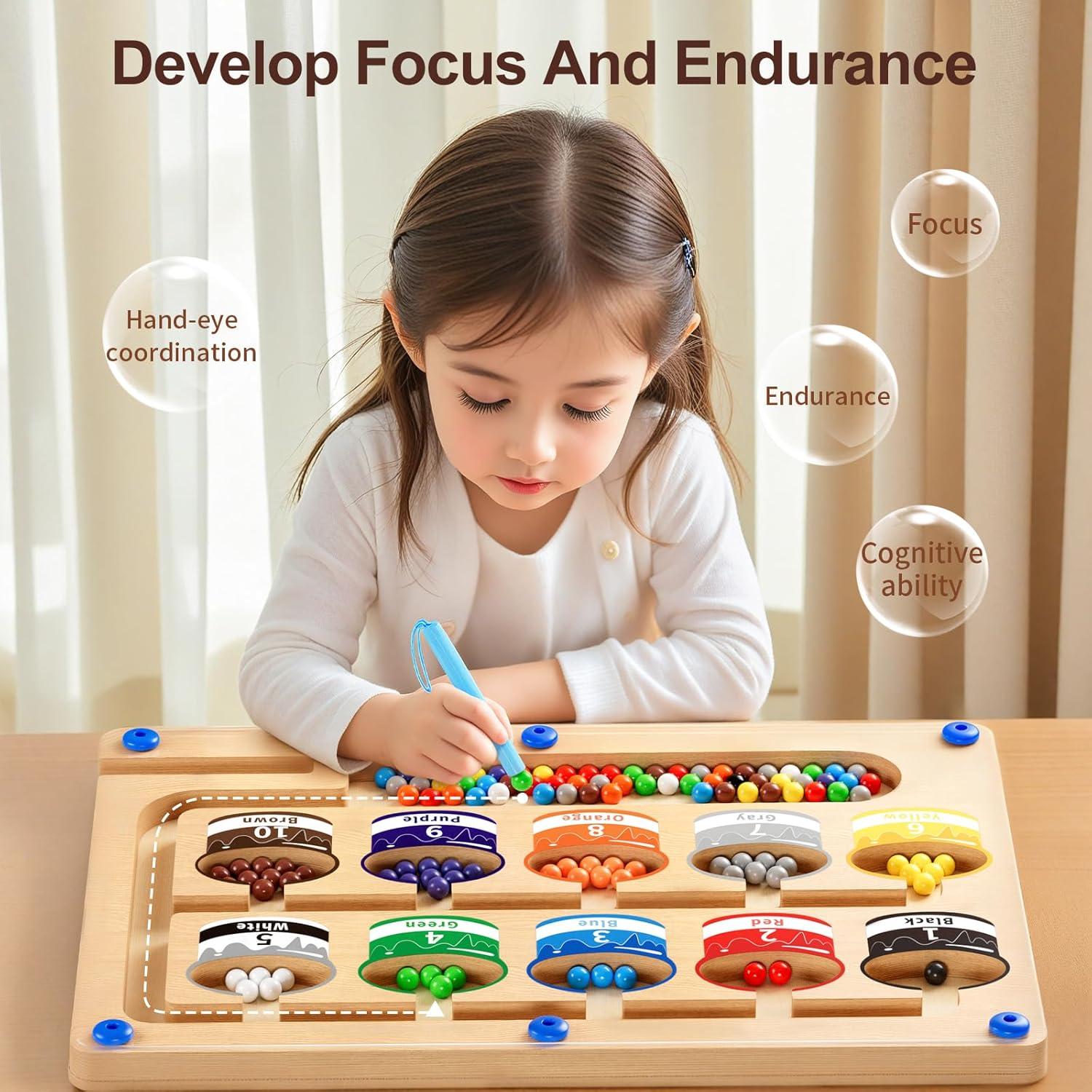 Laberinto Magnético de Colores y Números Yisryerow 26.5x19.7cm