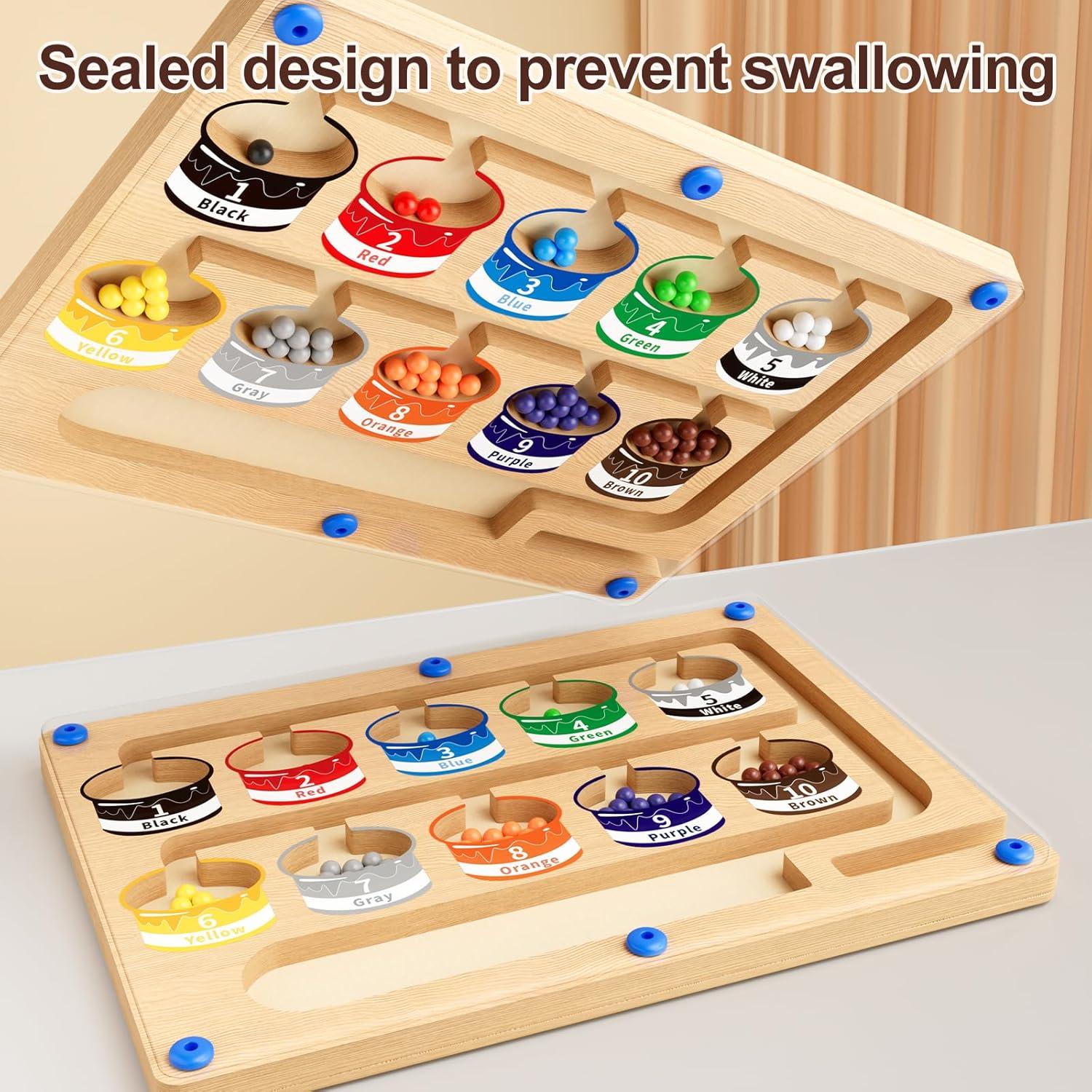 Laberinto Magnético de Colores y Números Yisryerow 26.5x19.7cm