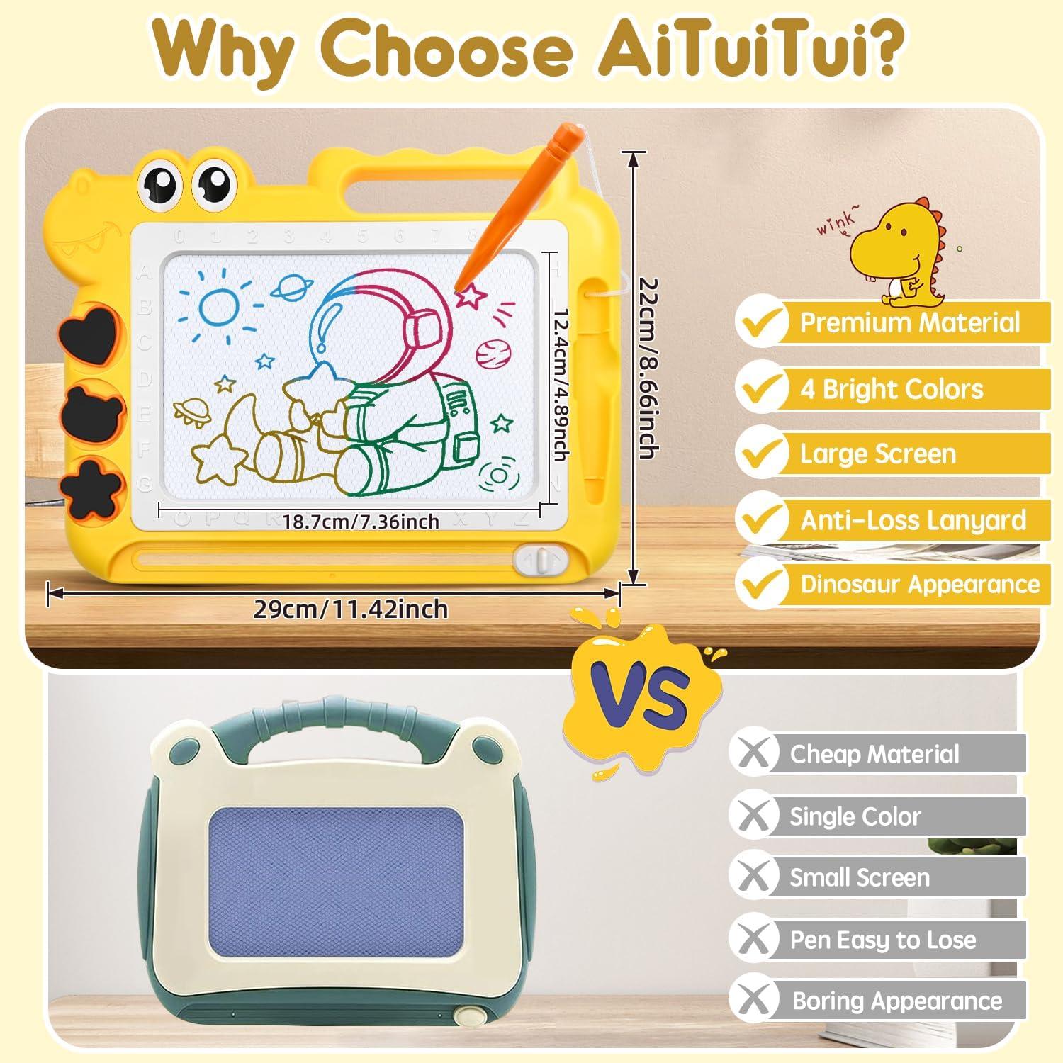 Pizarra Magnética AiTuiTui Dinosaurio Amarillo 29x21cm