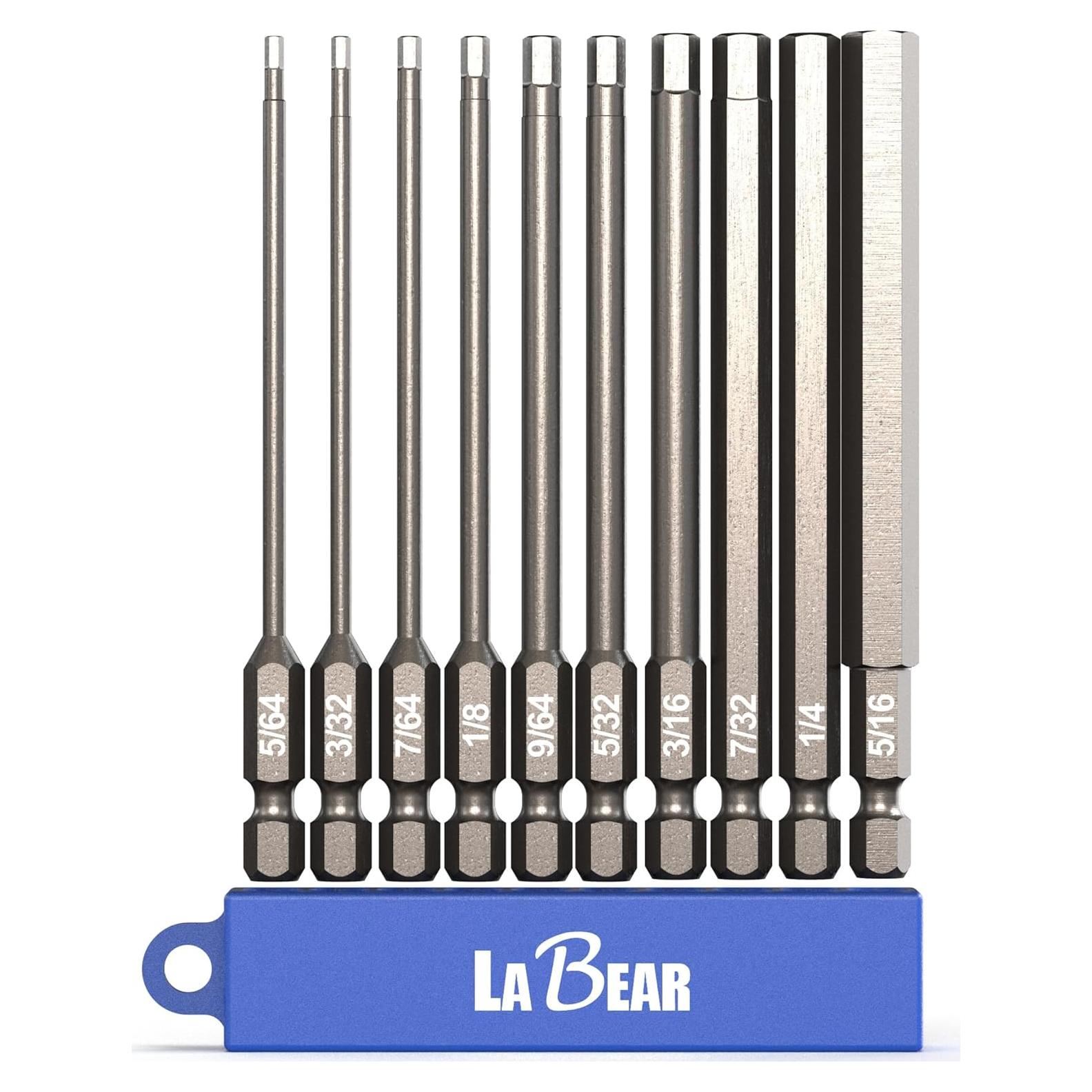 Juego de 10 Brocas Hexagonales LABEAR 10.16 cm Acero S2