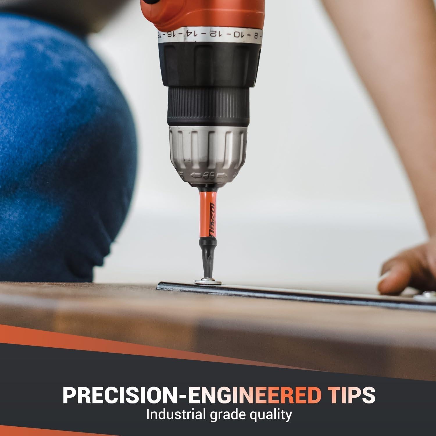 Juego de 10 Puntas Cuadradas LOZAGU de Acero S2 10.16 cm