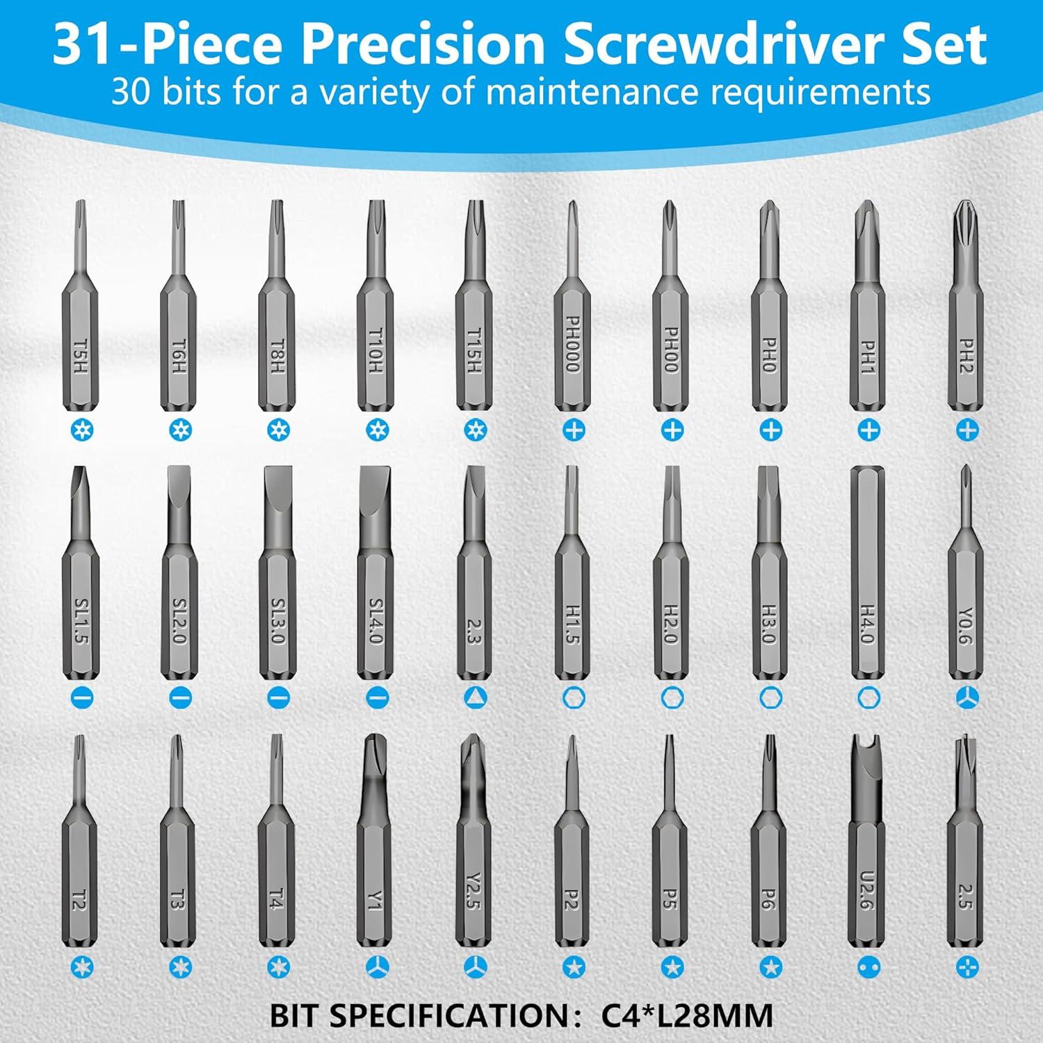 Juego de Destornilladores de Precisión 31 en 1 Caldeum