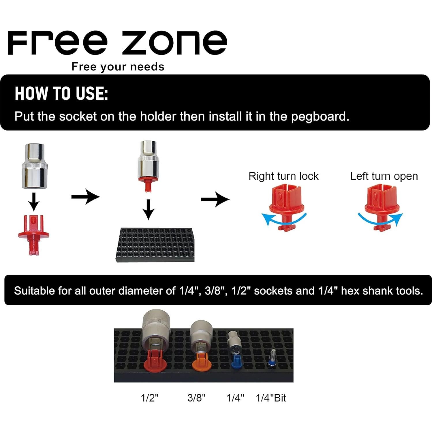 Soporte de Enchufe ZONA LIBRE 60 Piezas 1/2 Pulgada Plástico