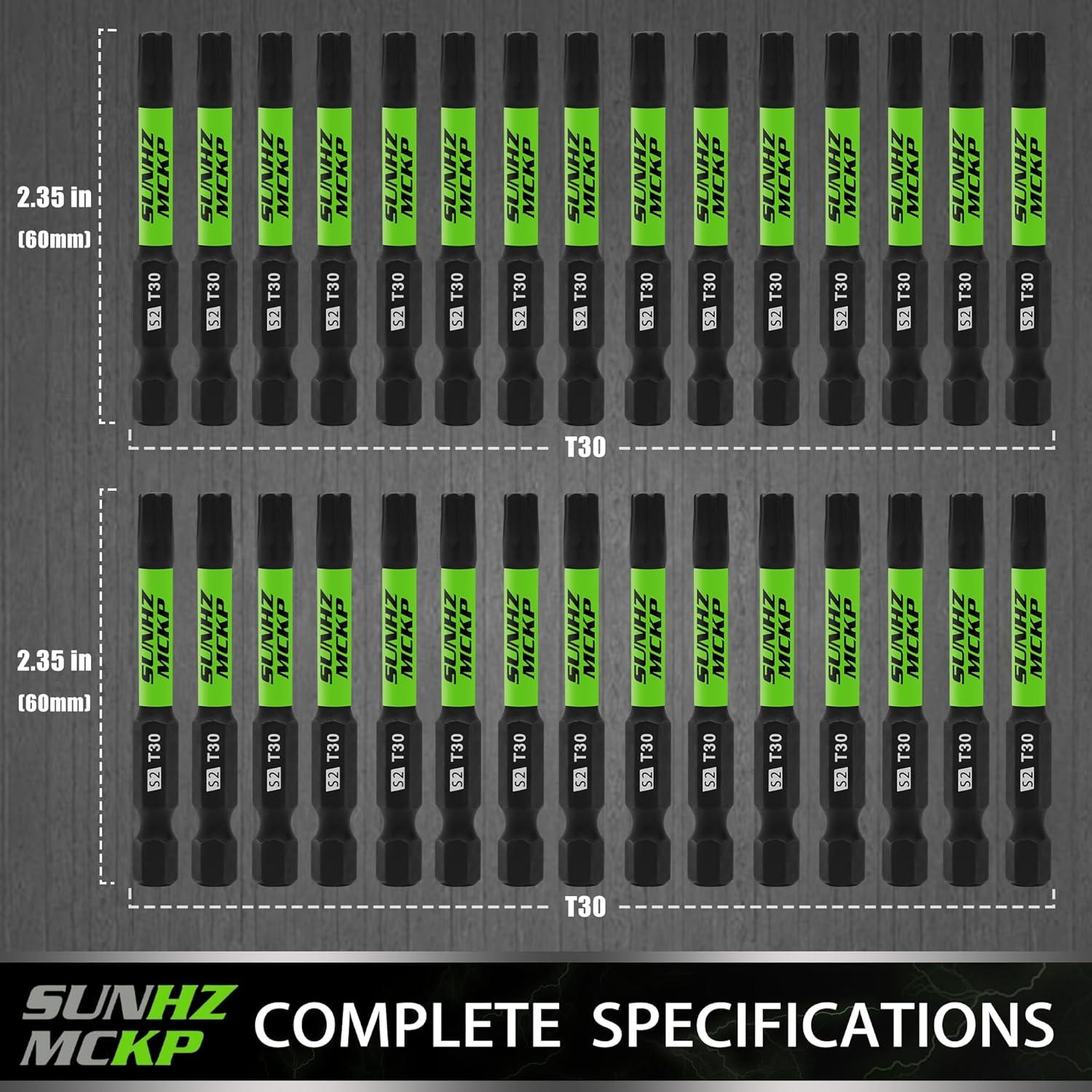 Juego de Puntas Torx Impacto SUNHZMCKP 30 Piezas T30