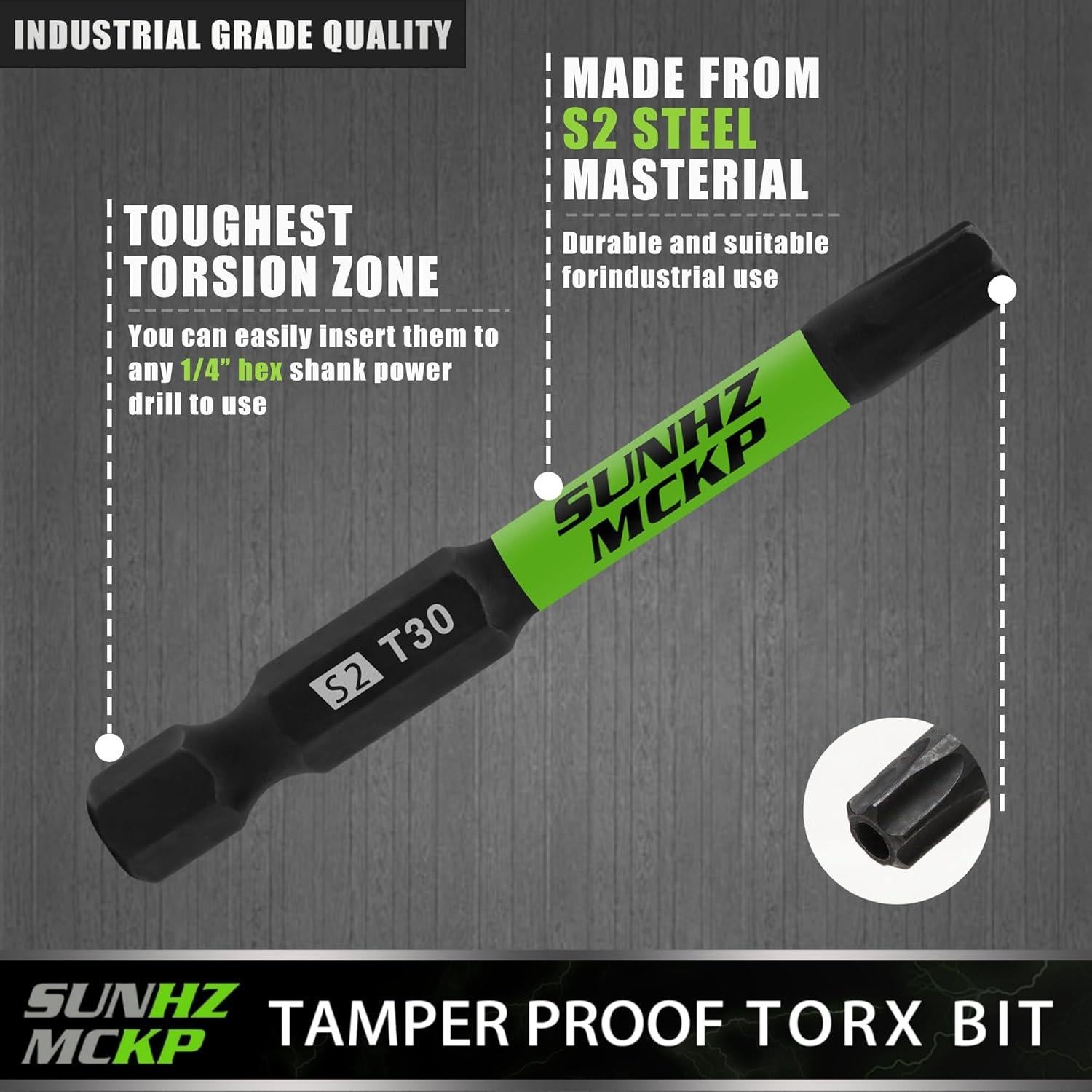 Juego de Puntas Torx Impacto SUNHZMCKP 30 Piezas T30