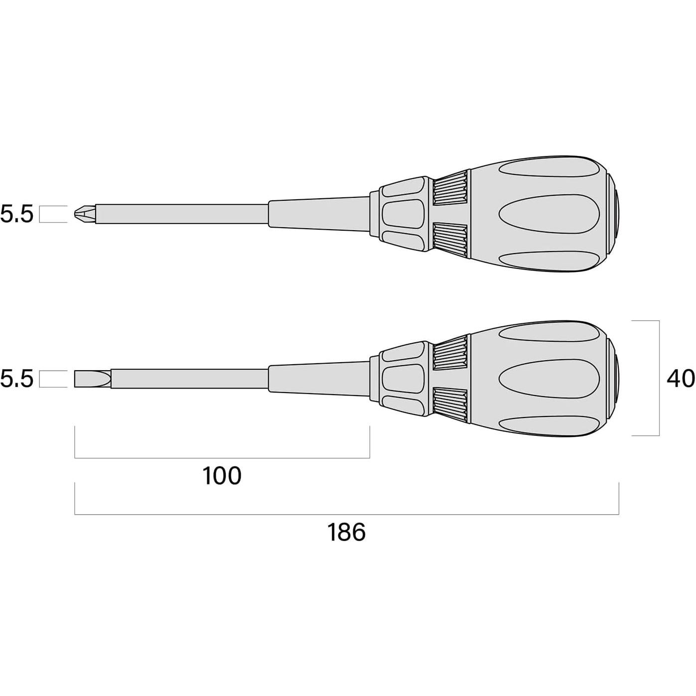 Destornillador Eléctrico Fujiya 100mm Aislado Juego de 2
