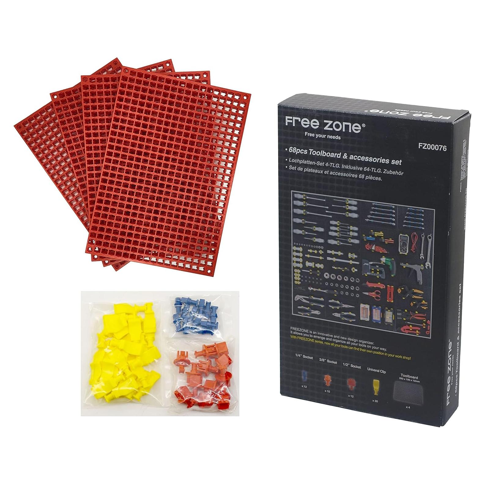 Organizador de Herramientas ZONA LIBRE 68 Piezas Rojo