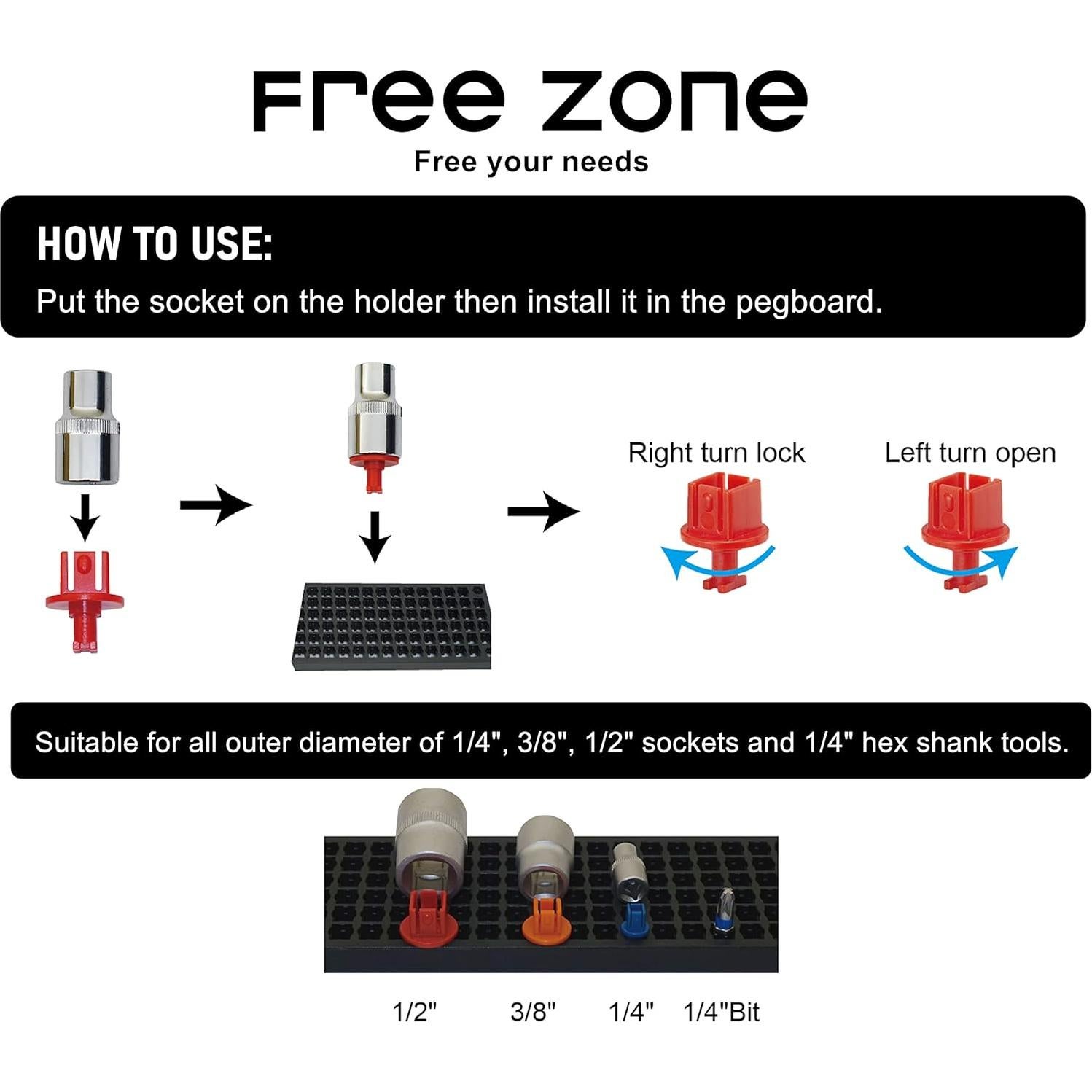 Organizador de Herramientas ZONA LIBRE 68 Piezas Rojo