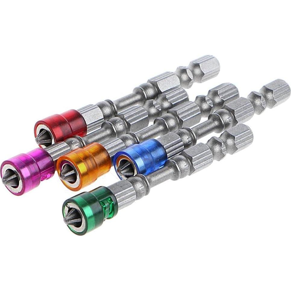 Juego de Brocas Magnéticas Rongon PH2 Hexagonal 5 Pcs 6.35mm