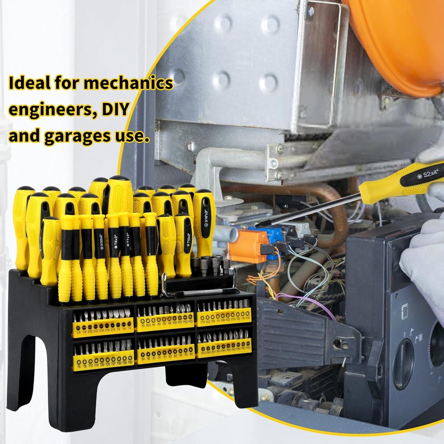 Juego de Destornilladores Jadeshay 100 Piezas con Estante