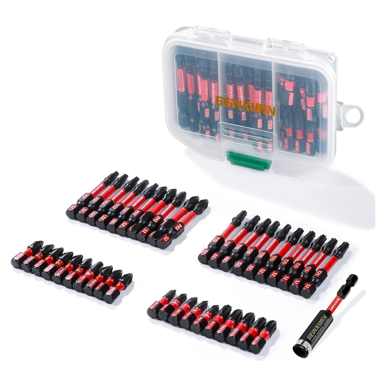 Juego de Puntas de Destornillador GEINXURN 41 Piezas Acero S2