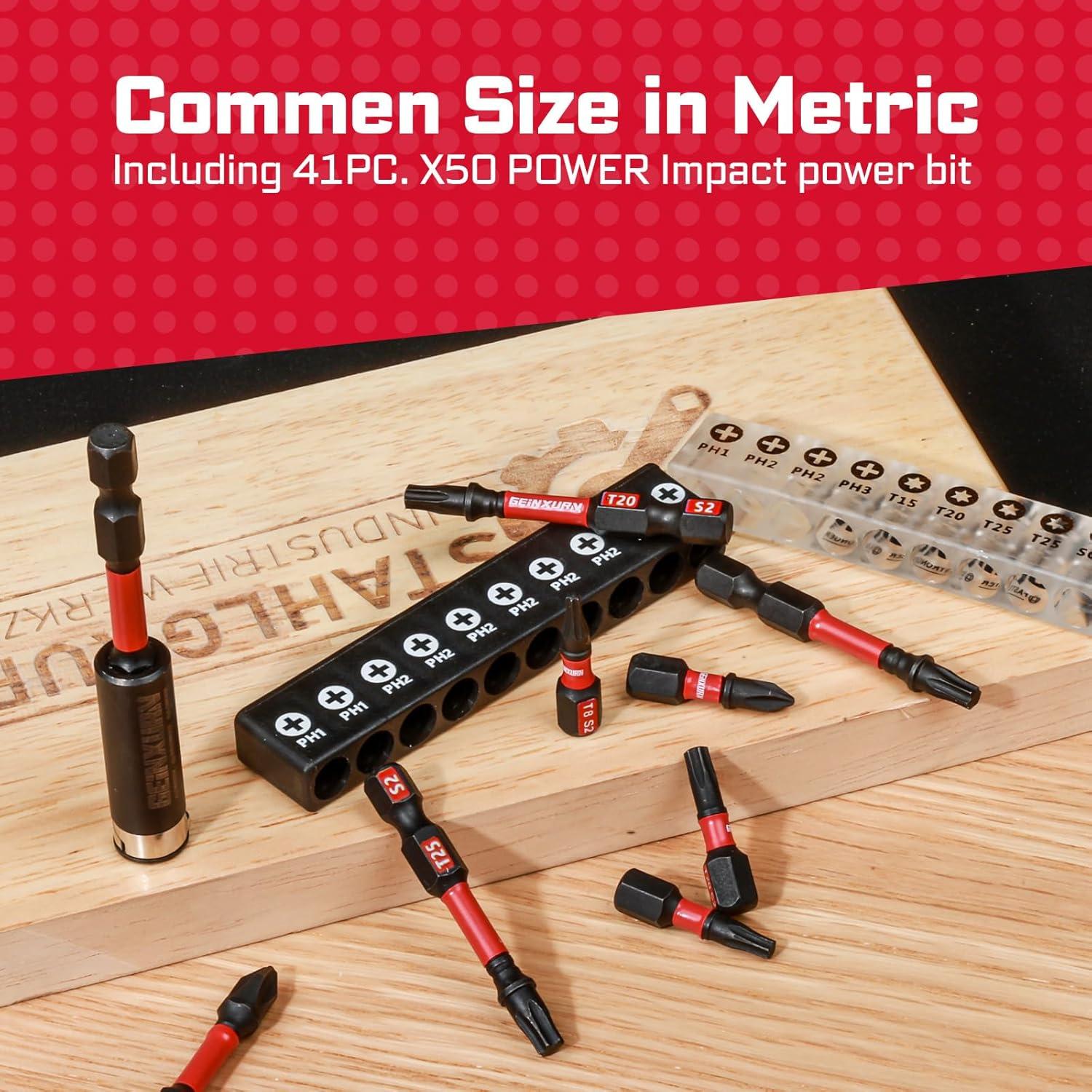 Juego de Puntas de Destornillador GEINXURN 41 Piezas Acero S2