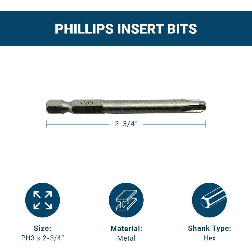 Puntas de Destornillador Phillips 1/4" Hex Benchmark 50 Pzas