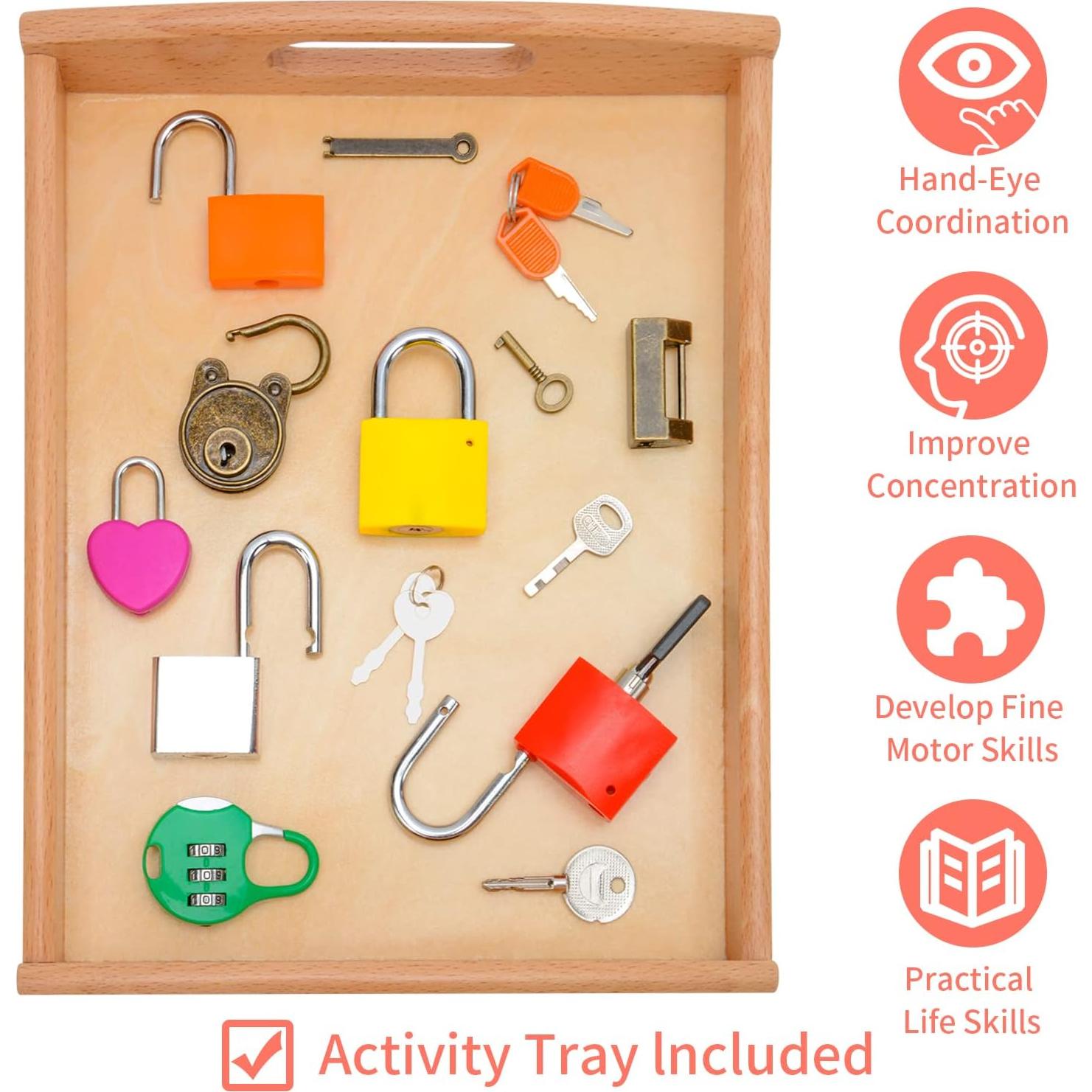 Juego de Cerraduras y Llaves MIKNEKE para Niños 3+ Años