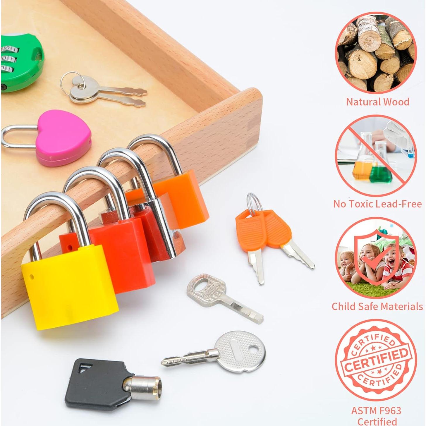 Juego de Cerraduras y Llaves MIKNEKE para Niños 3+ Años