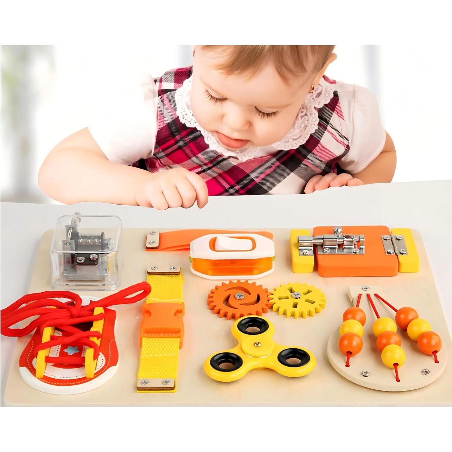 Tablero Ocupado Montessori de Madera para Niños 1-3 Años