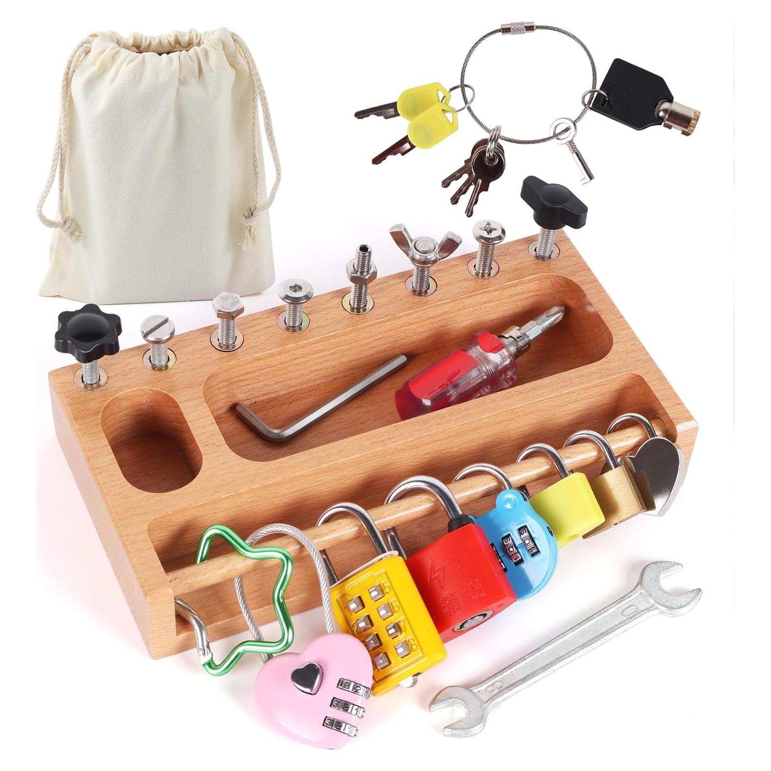 Juego de Herramientas Montessori TOUHKAN 8 Cerraduras y Llaves