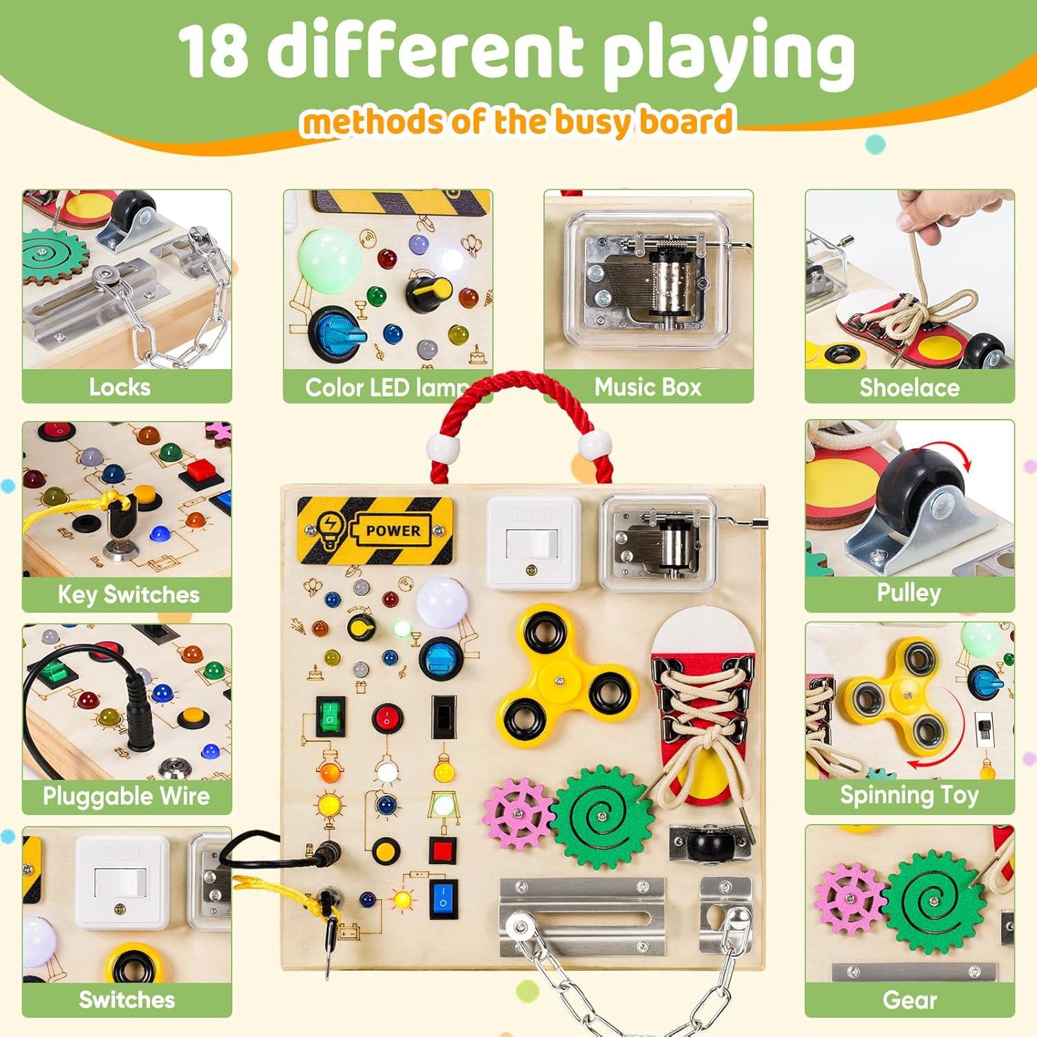 Tablero Ocupado de Madera Montessori GNAYUIJ 25.1x25.1cm