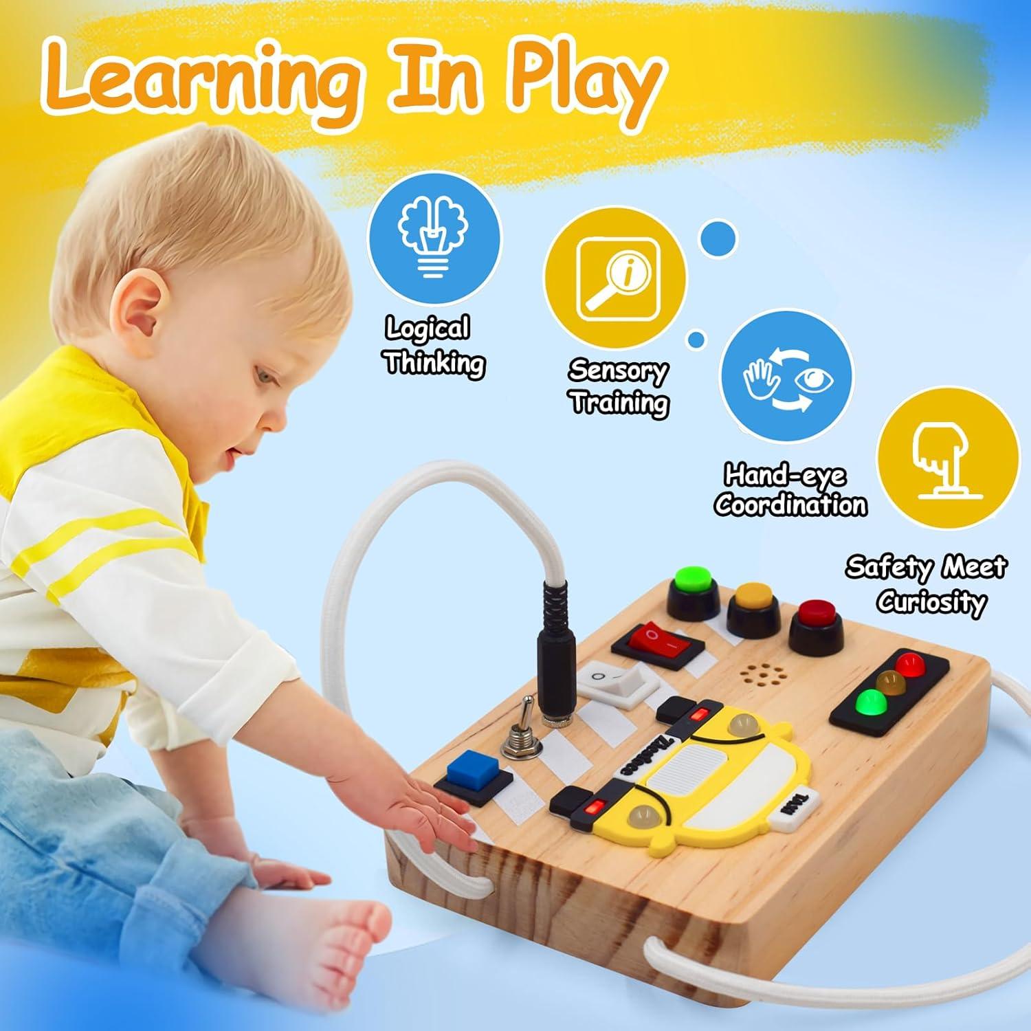 Tablero Ocupado Montessori ZIESFOCE LED Madera 13.5x9.9 cm