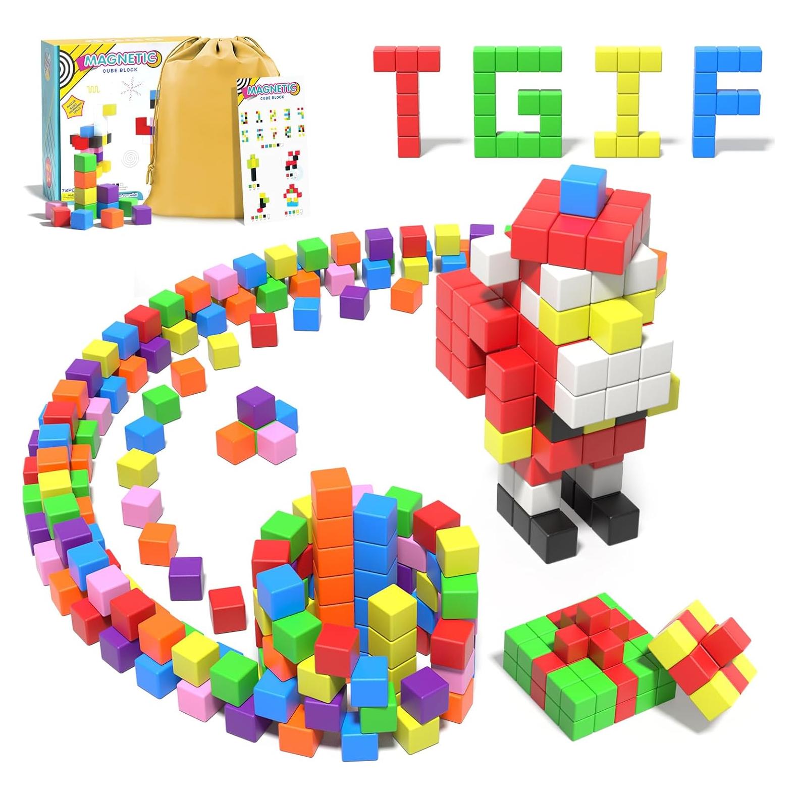72 Bloques Magnéticos para Niños - Juguete Educativo Montessori