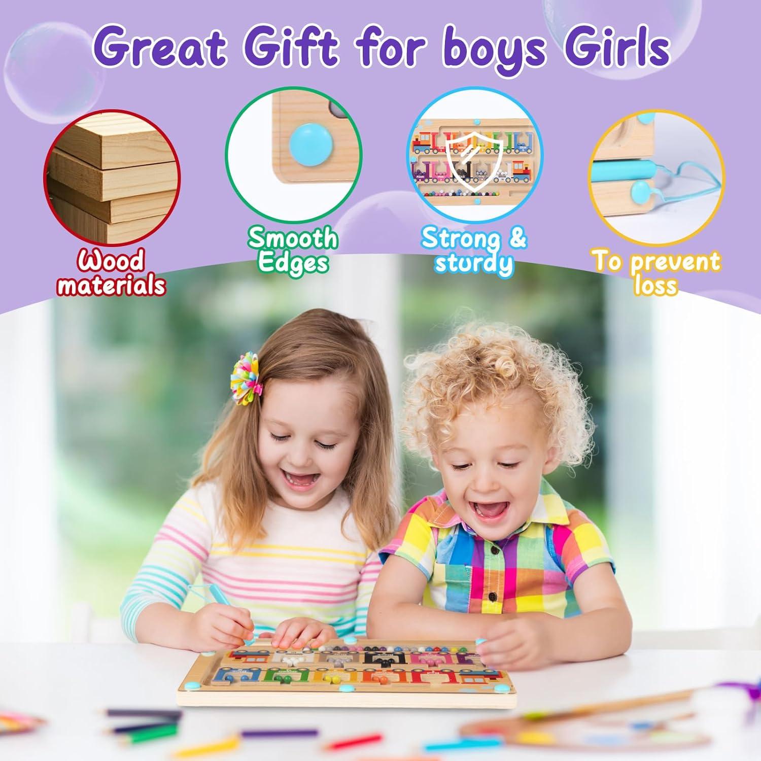 Rompecabezas Magnético de Madera iFunLong para Niños 3-5 Años