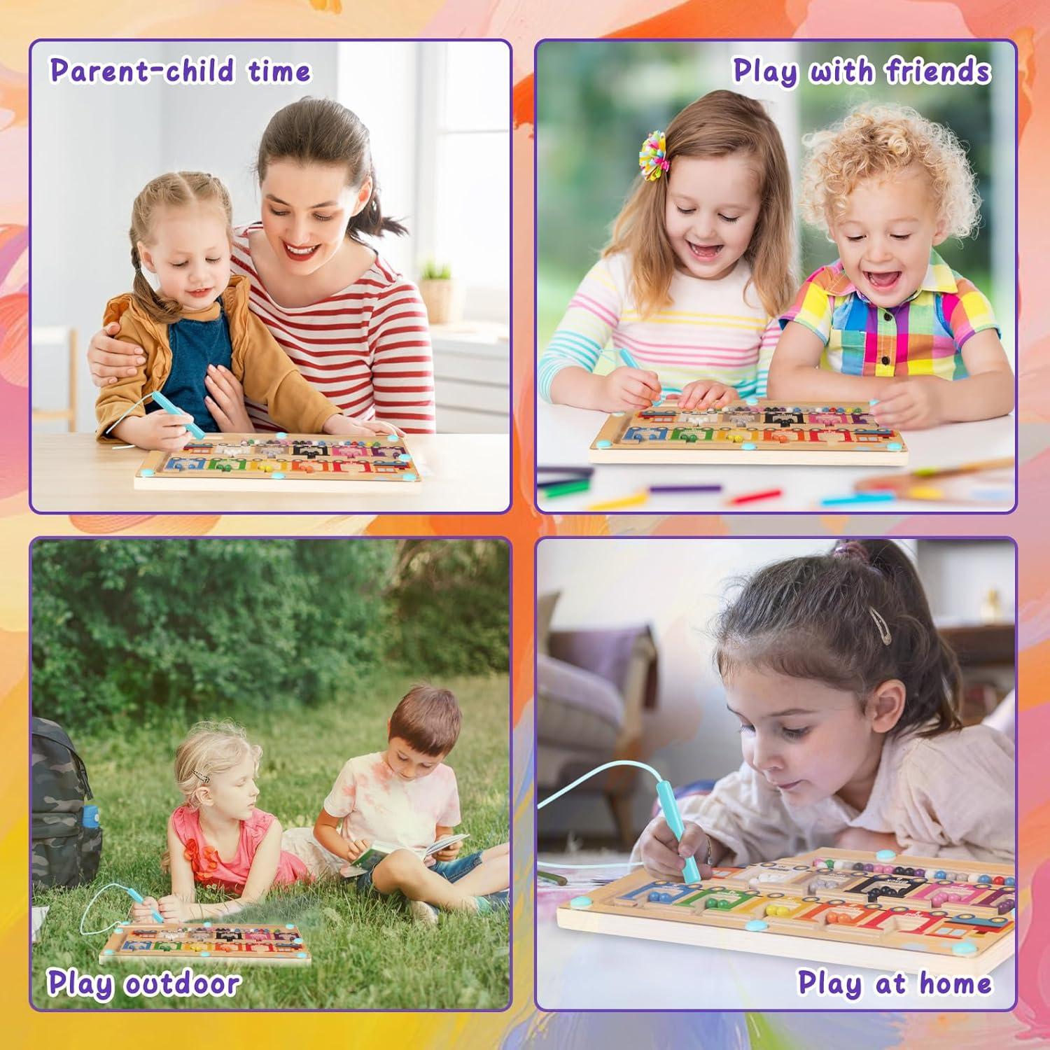 Rompecabezas Magnético de Madera iFunLong para Niños 3-5 Años