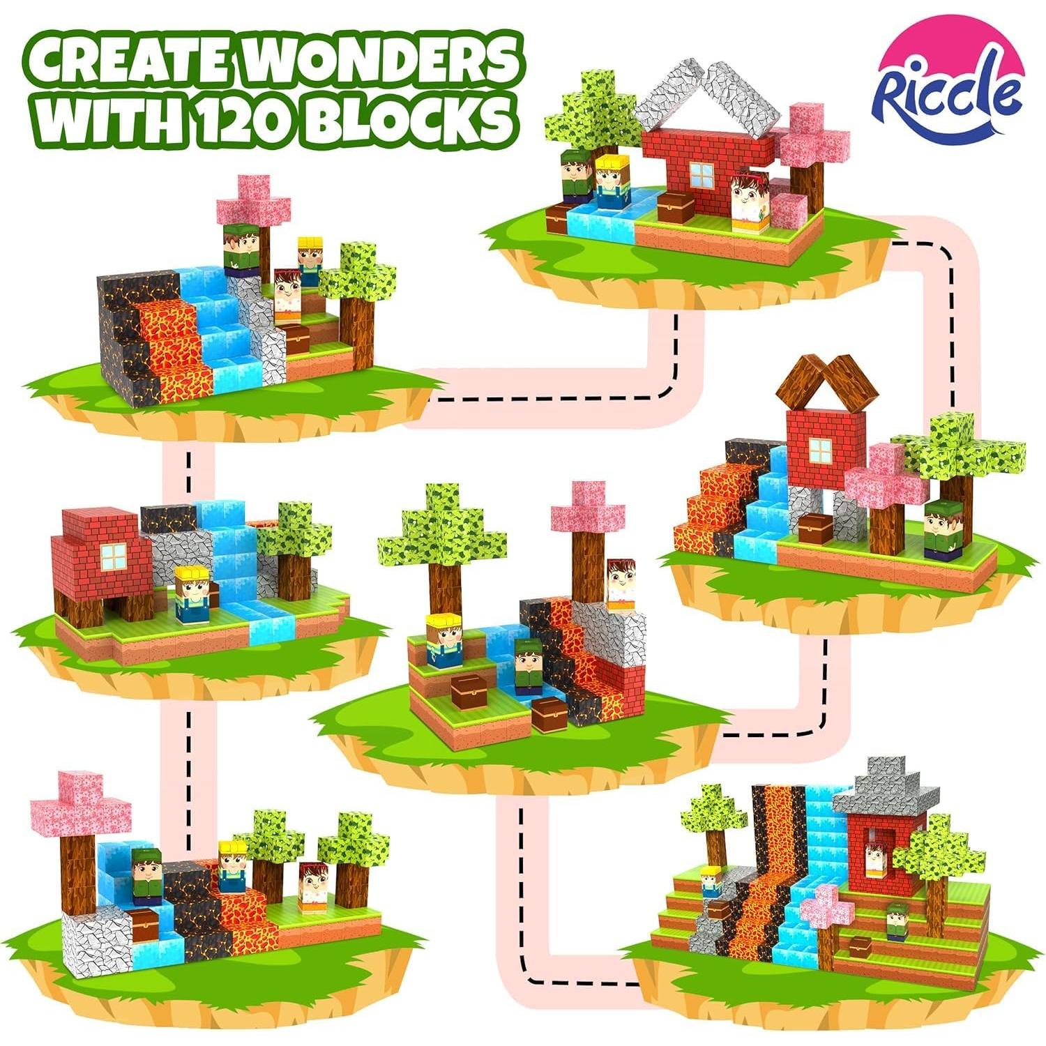 Bloques Magnéticos Riccle 120 Piezas 2.03 cm Juguetes STEM