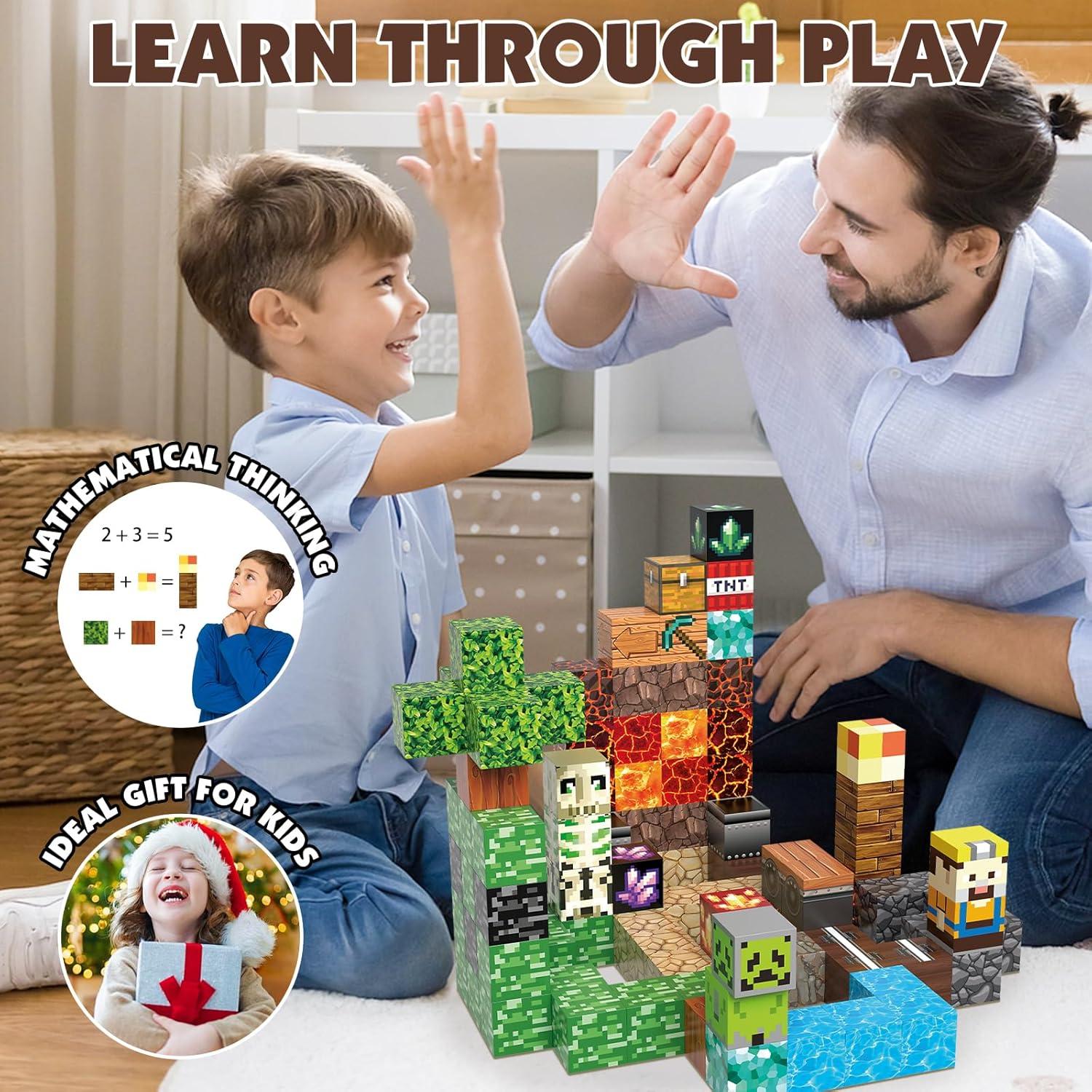 Juego de Bloques Magnéticos JIMI 100 Piezas para Niños 3-8 Años