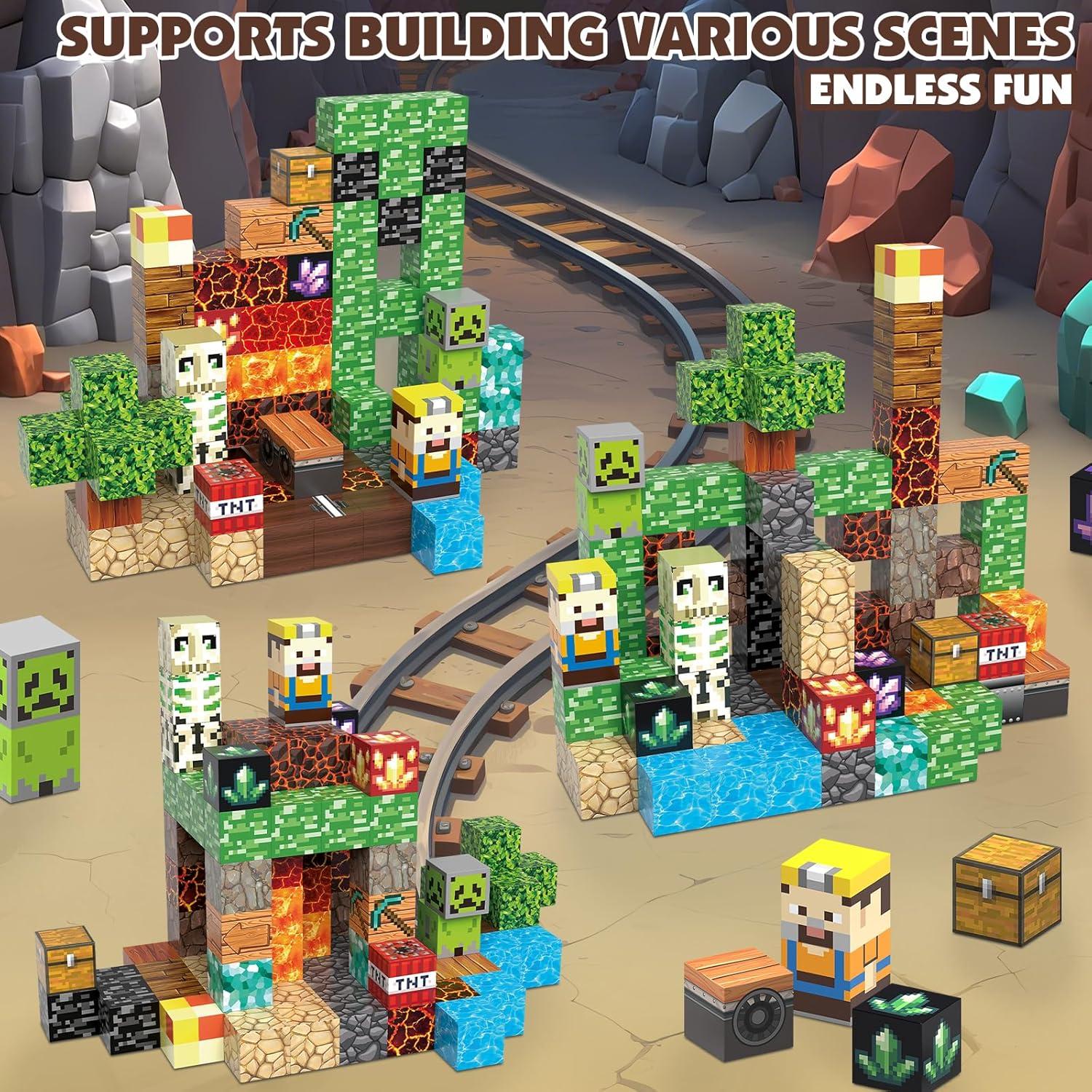 Juego de Bloques Magnéticos JIMI 100 Piezas para Niños 3-8 Años