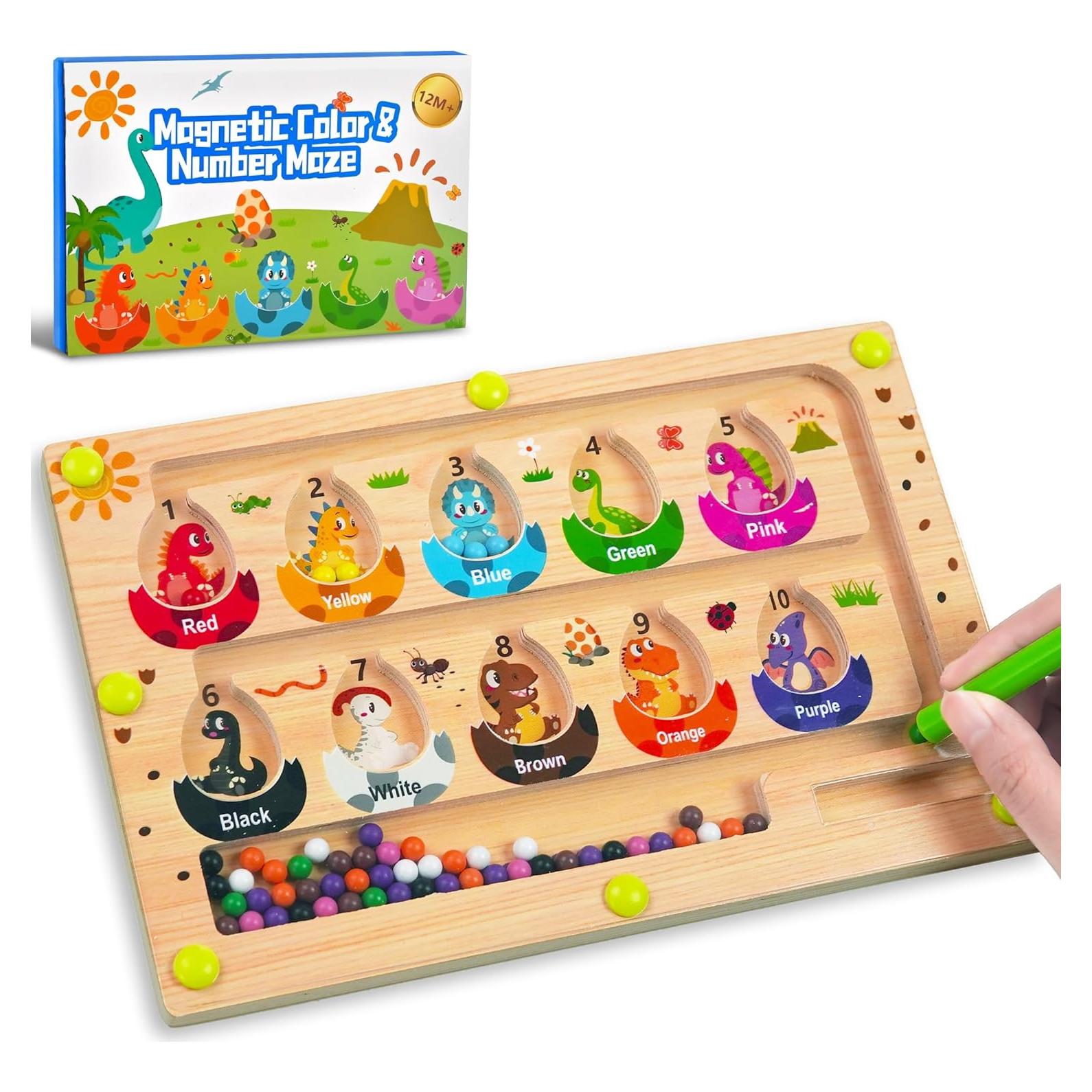 Maze de Huevos de Dinosaurio Magnéticos LRIGYEH - Juguete Montessori 25.4x17.8 cm