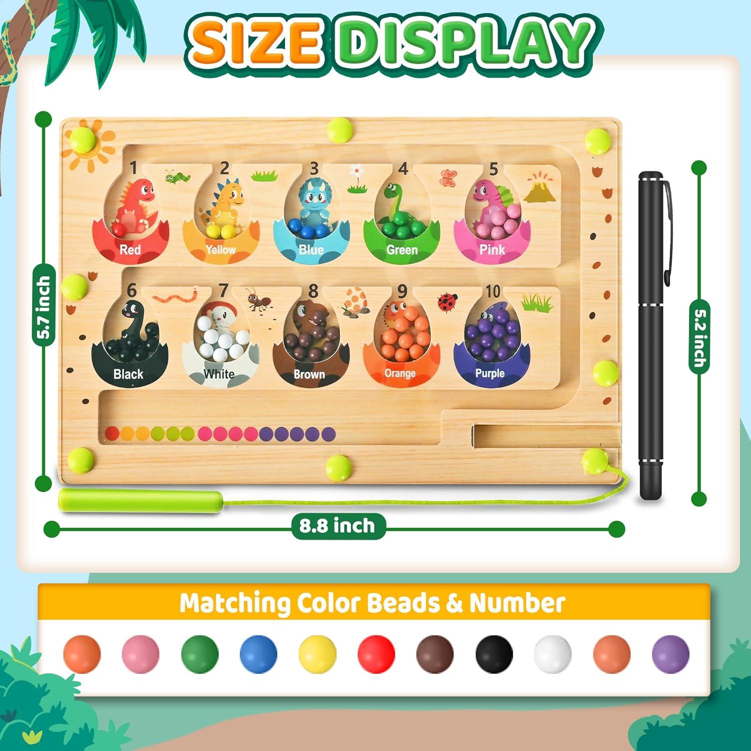 Maze de Huevos de Dinosaurio Magnéticos LRIGYEH - Juguete Montessori 25.4x17.8 cm