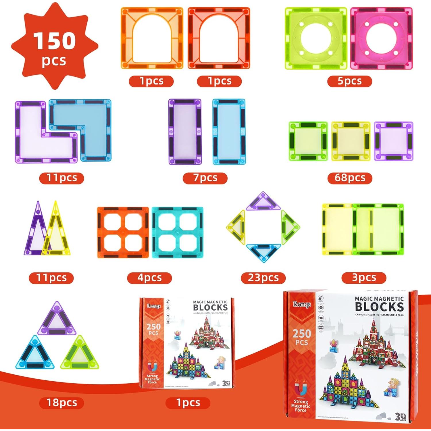 Set de 250 Azulejos Magnéticos Montessori para Niños 3+
