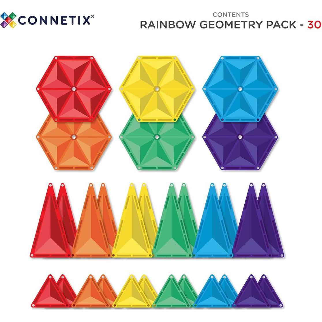 Rainbow Geometry Pack, 30 Pieces