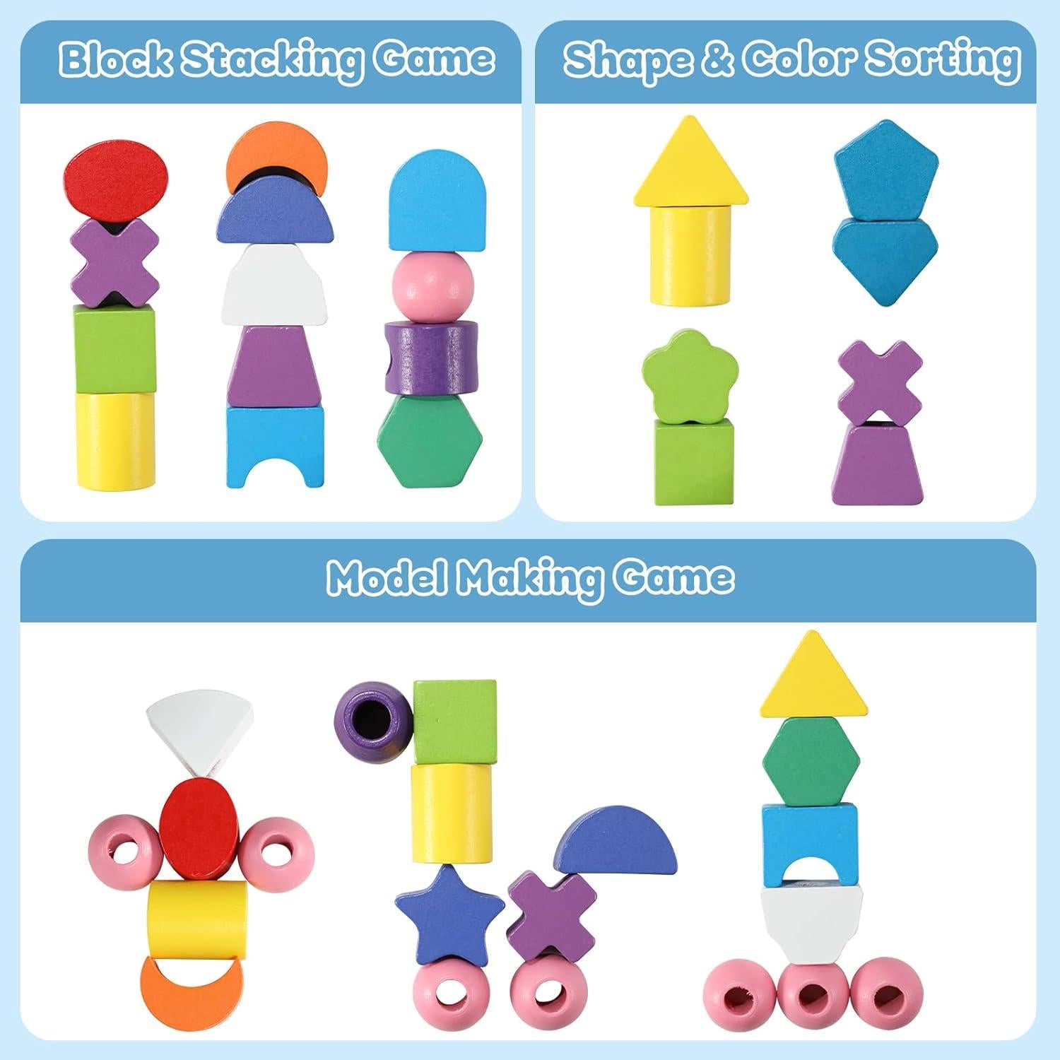 Juego Montessori de Secuenciación de Perlas Orannalar 3 en 1