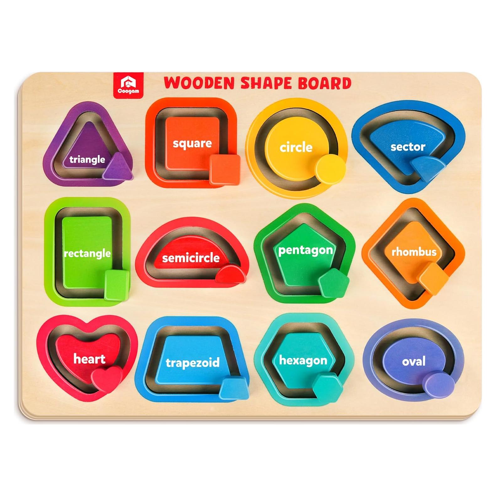 Tablero de rompecabezas de formas Coogam para niños 3+ años