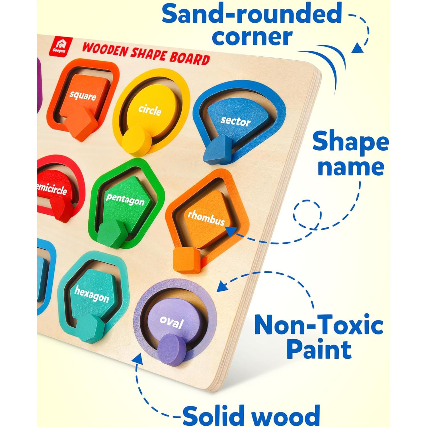 Tablero de rompecabezas de formas Coogam para niños 3+ años