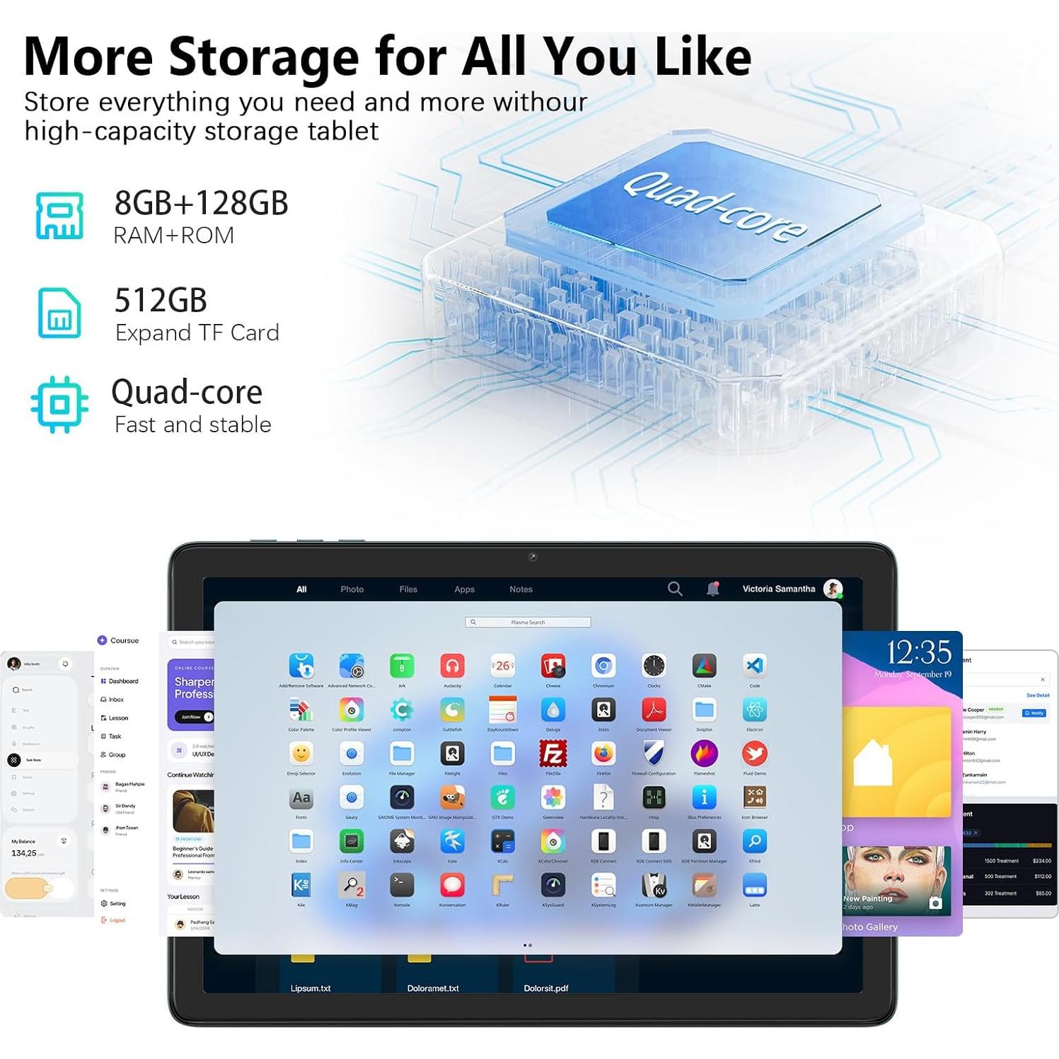 Tableta Android 10.1" xiskt A5502 8GB RAM 128GB Almacenamiento