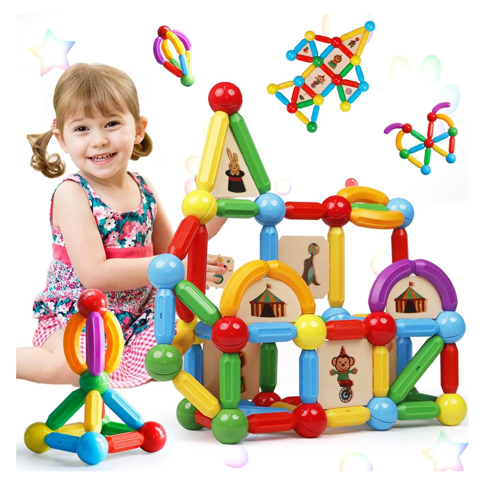 MAGBLOCK 90PCS Juguete de Construcción Magnéticos para Niños