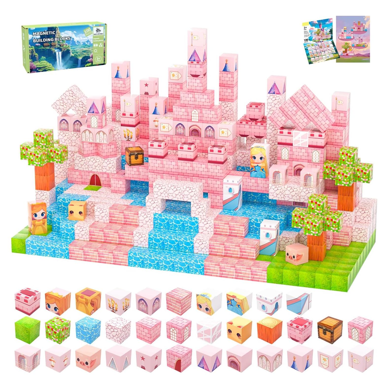 Bloques Magnéticos 100PCS SSAWER Castillo de Princesa Juguete STEM