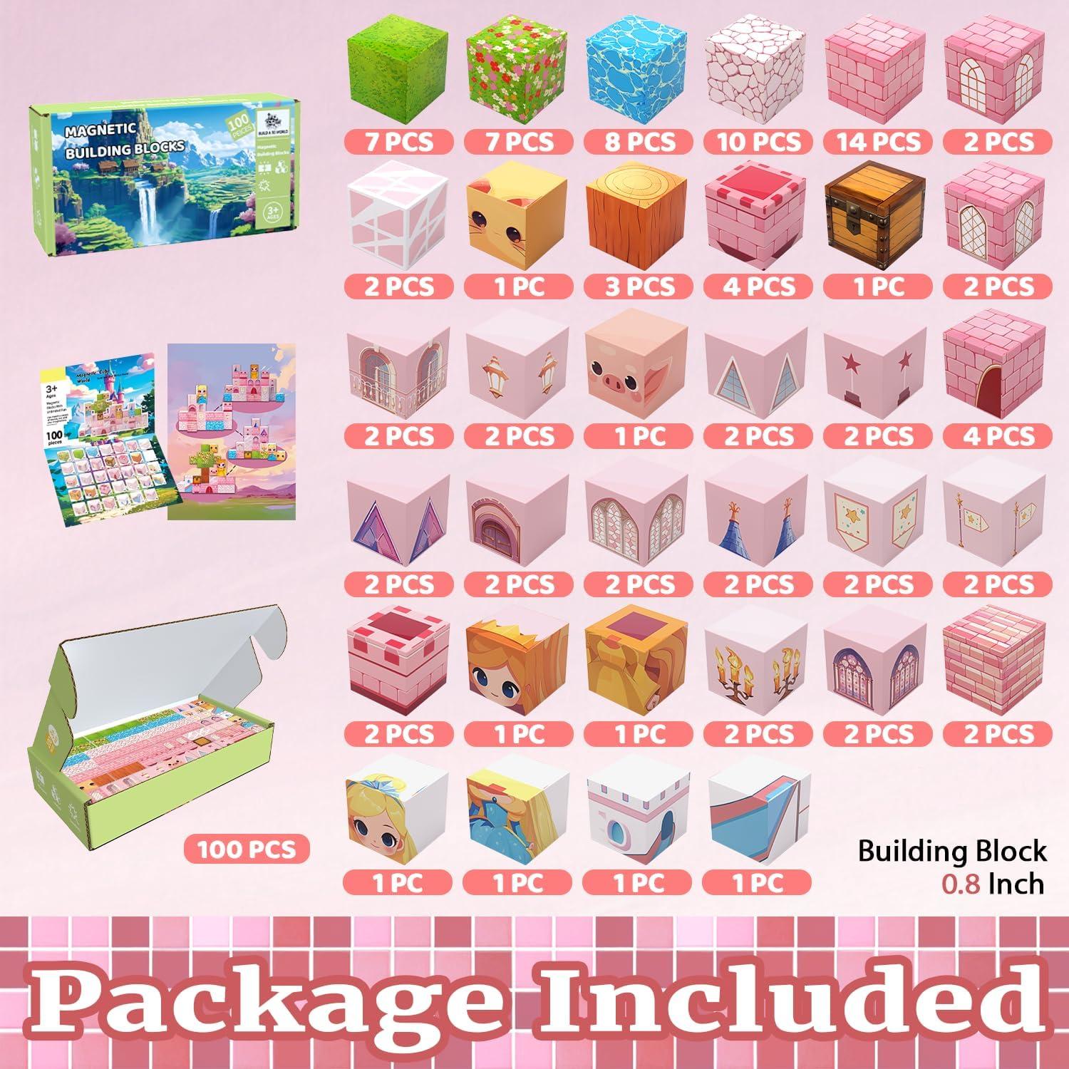 Bloques Magnéticos 100PCS SSAWER Castillo de Princesa Juguete STEM